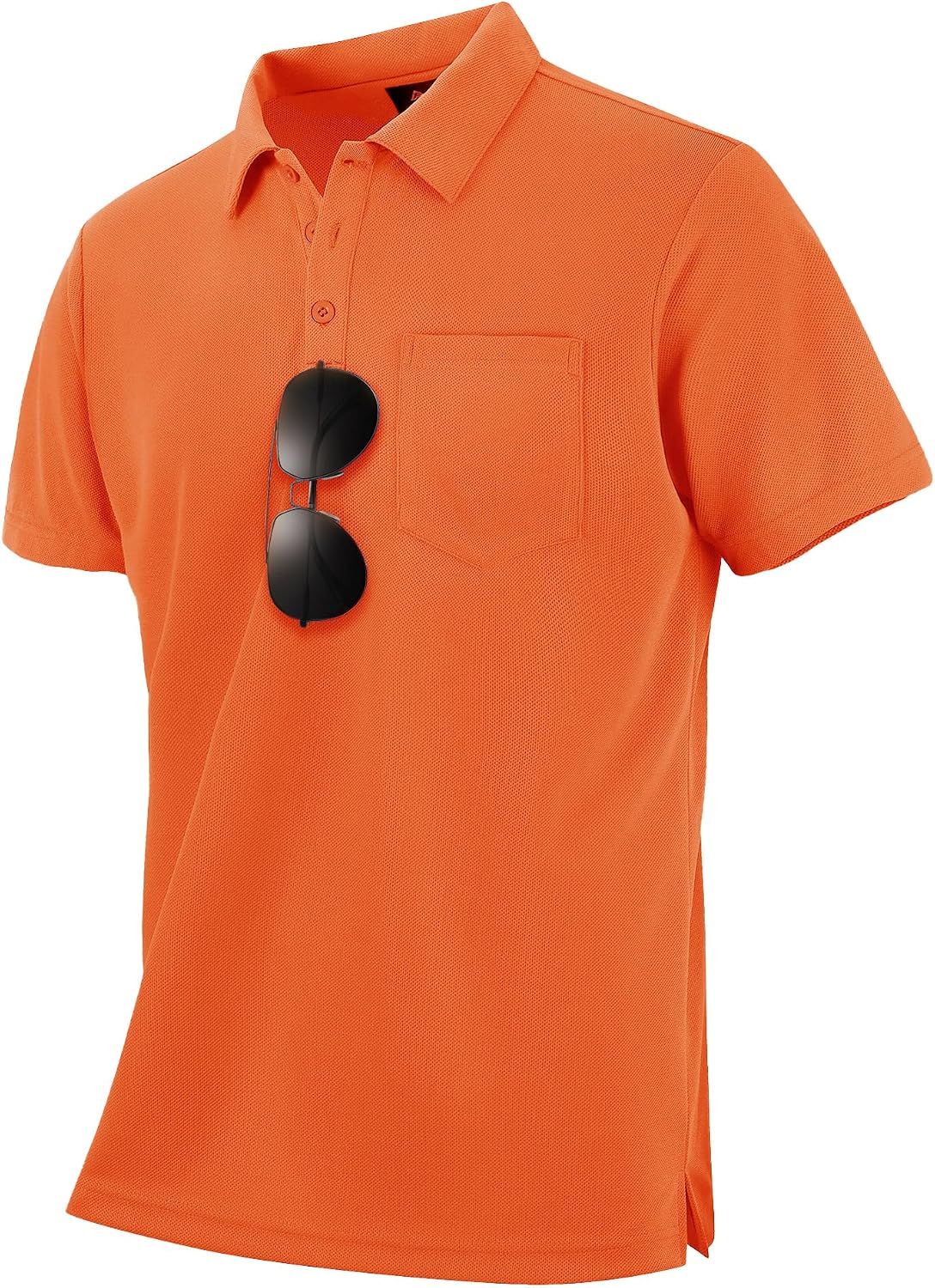 Men's Light Blue Short Sleeve Polo with Chest Pocket - Image 15